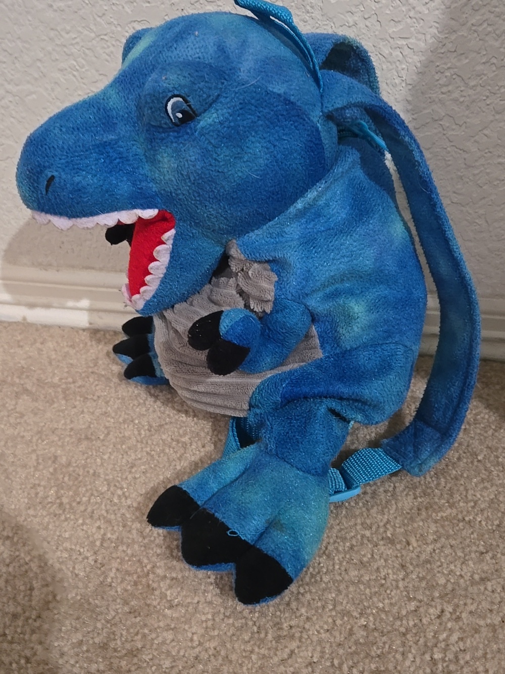 Wonder Kids Plush Blue Dino Backpack